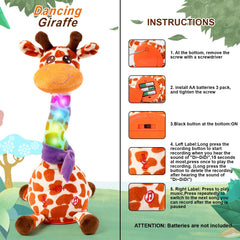 Emoin giraffe toy sings ten songs and dances to bright music.
