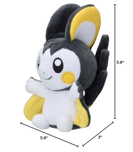Emolga plush detailed stitching, durable construction for long-lasting play and display.