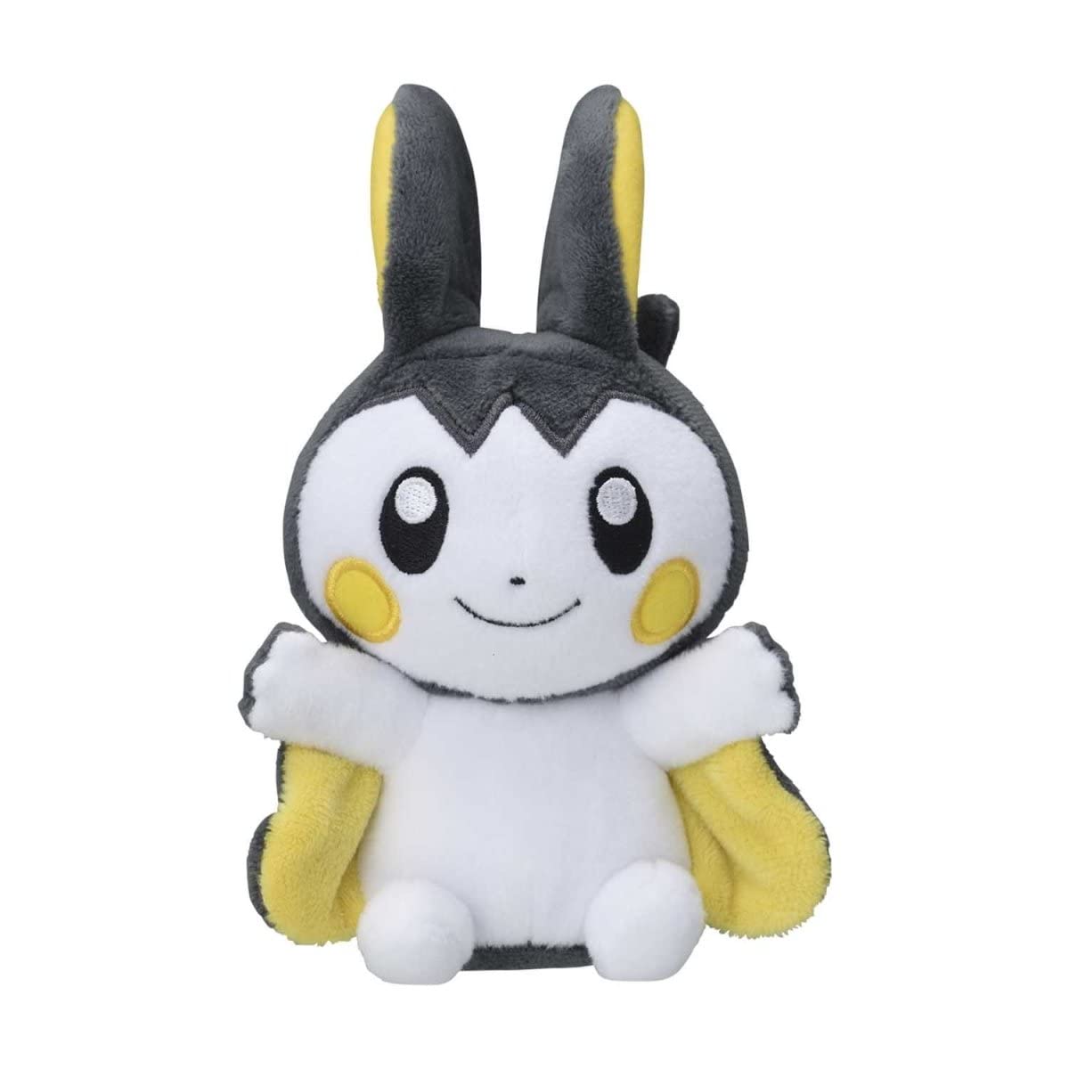 Emolga plush face close-up, detailed stitching enhances charm and display value.