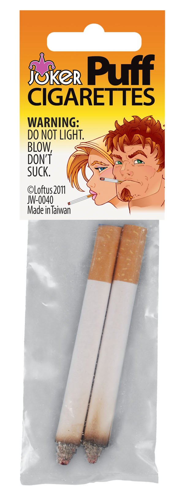 Empire Magic Loftus Joker fake puff cigarettes 2-pack with illuminated ends for authentic-looking costumes