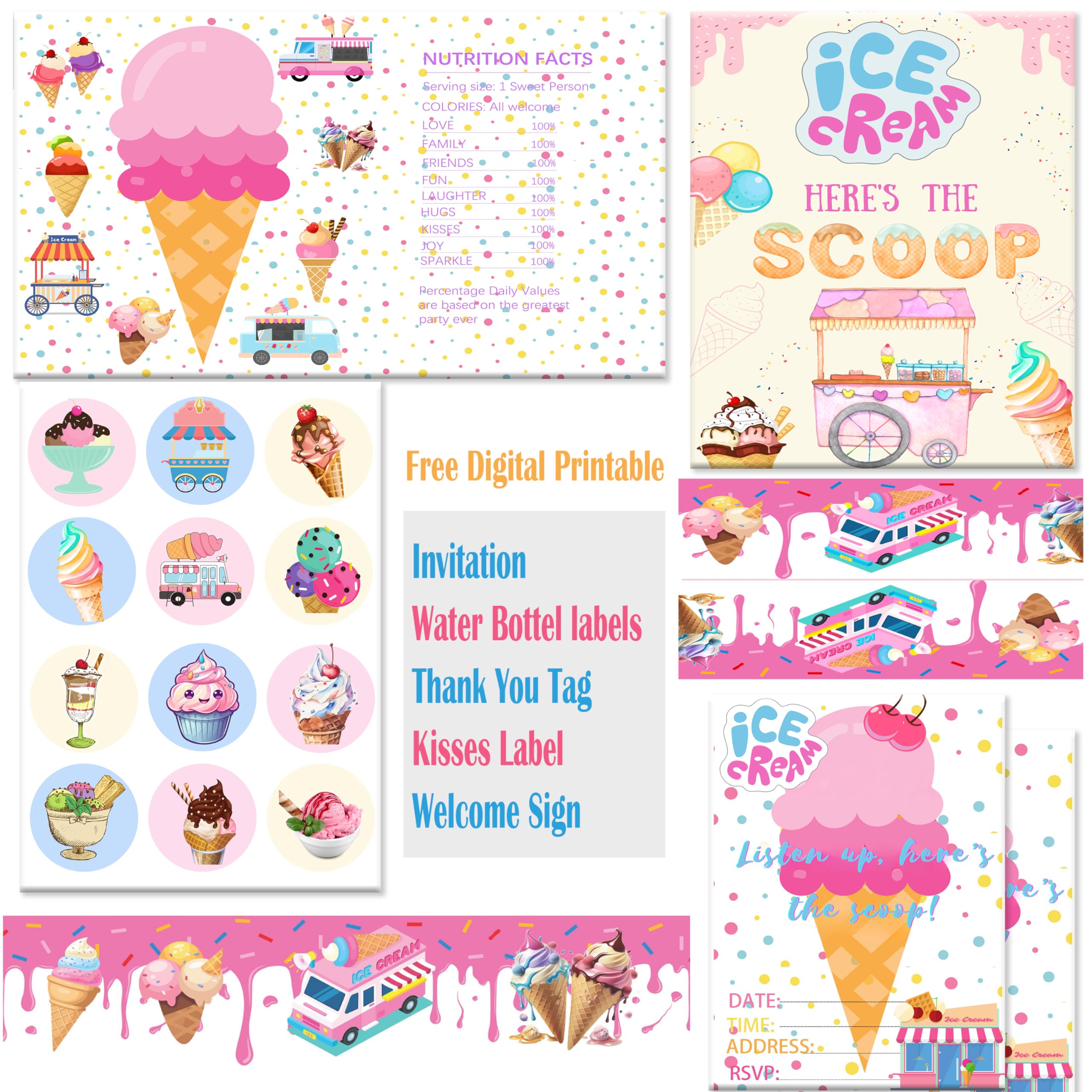 Empire Party Supply ice cream party box sets enhance gift table decor