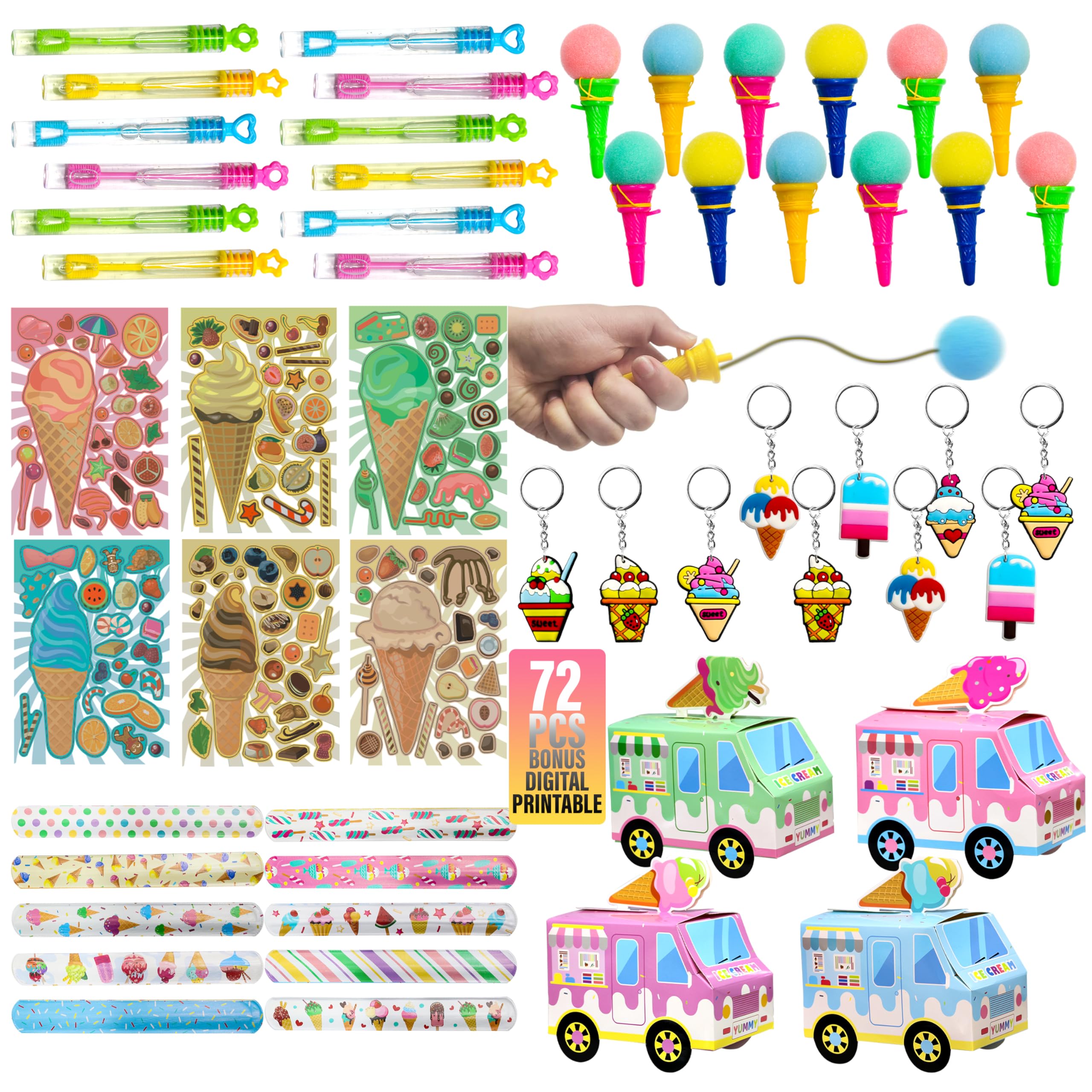 Empire Party Supply ice cream slap bracelets add colorful party fun for kids