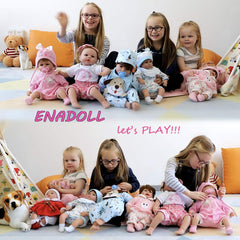 ENADOLL Polka Dot Giraffe doll pacifier and bottle for role-play