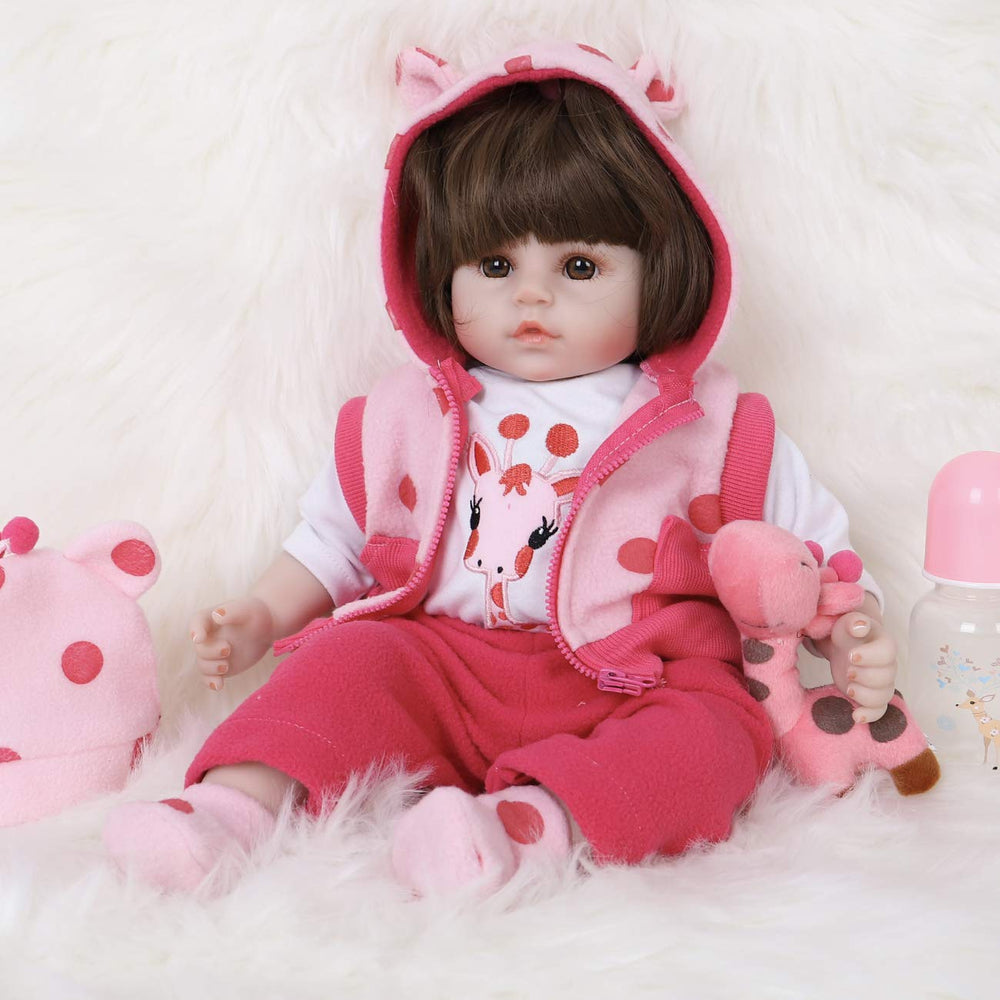 ENADOLL Polka Dot Giraffe doll eyes close-up with expressive gaze