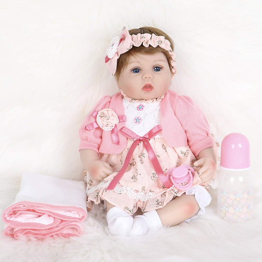 Close-up of ENADOLL Reborn Baby Doll face highlighting blue eyes for storytelling