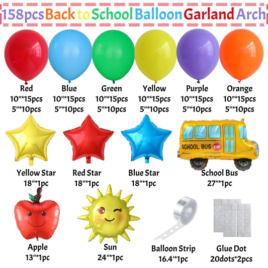 Enanal apple foil balloon adds a playful school-themed focal point