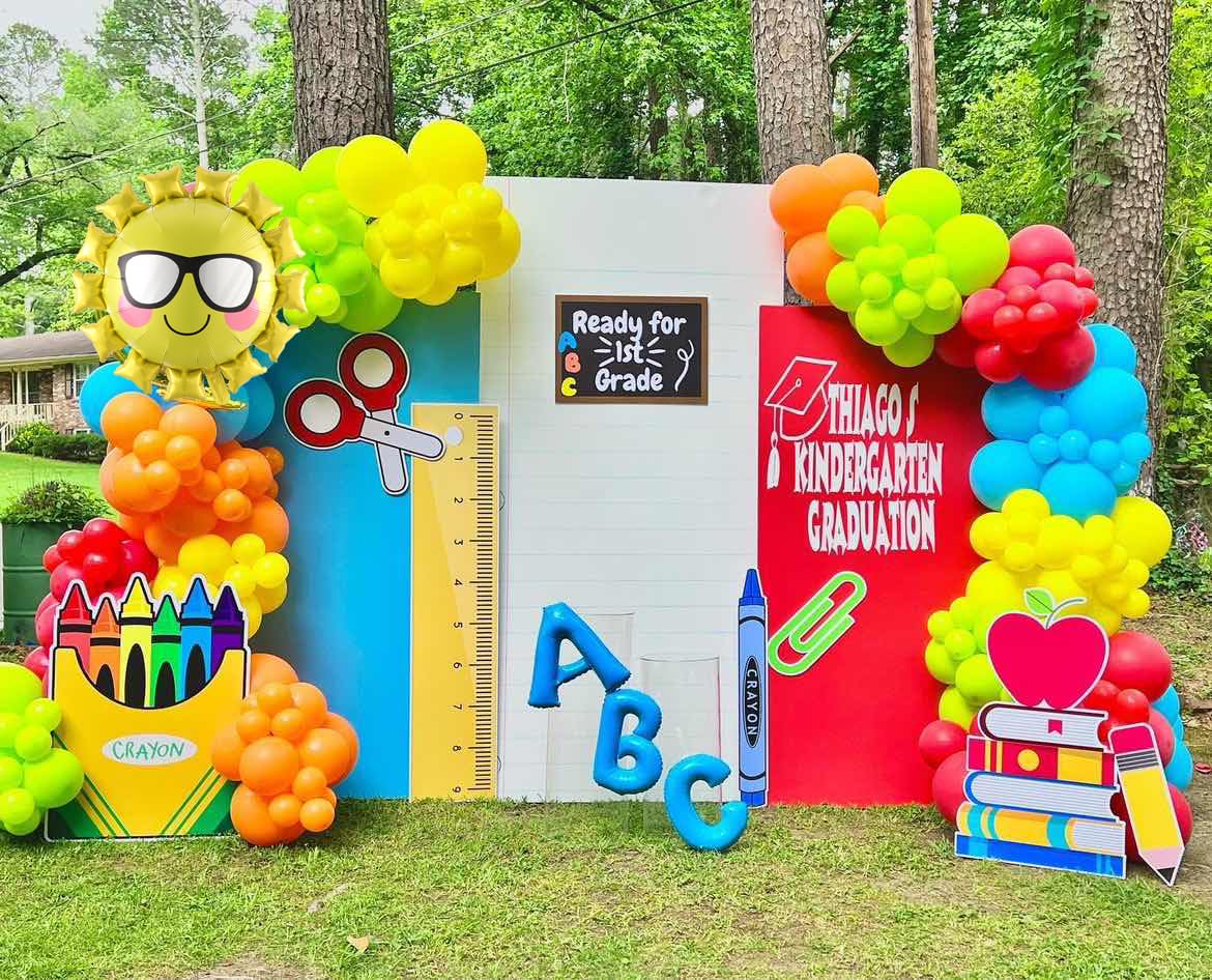Enanal star foil balloons bring celebratory sparkle to any back-to-school setup