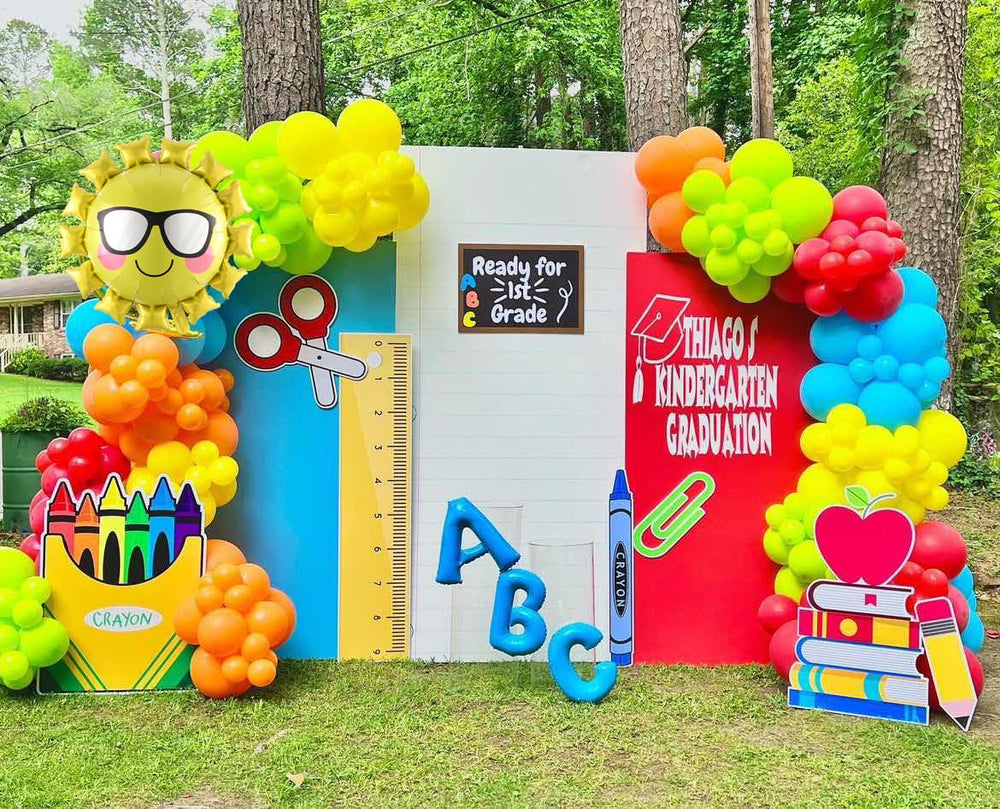 Enanal star foil balloons bring celebratory sparkle to any back-to-school setup