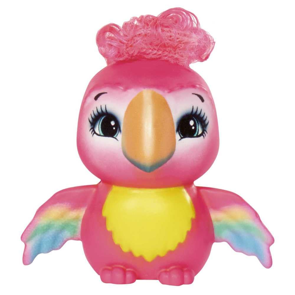 Peeki Parrot doll with pink wings and wing-shaped shoes for playful styling