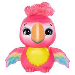 Peeki Parrot doll with pink wings and wing-shaped shoes for playful styling
