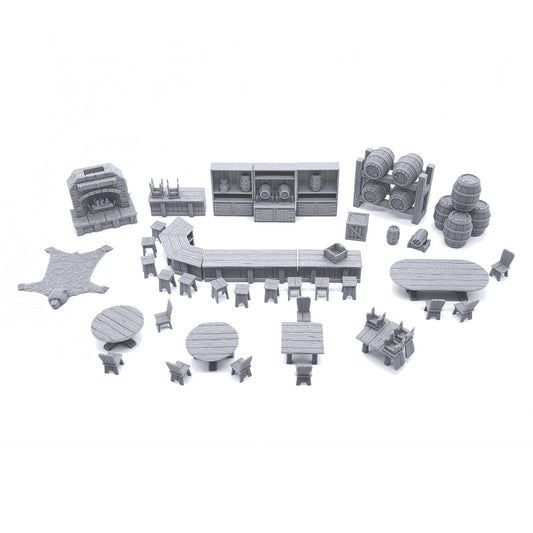 EnderToys Tavern bar furniture wide scene enhances RPG tavern ambience