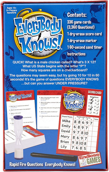 Endless Games Everybody Knows 2018 edition instructions included in box