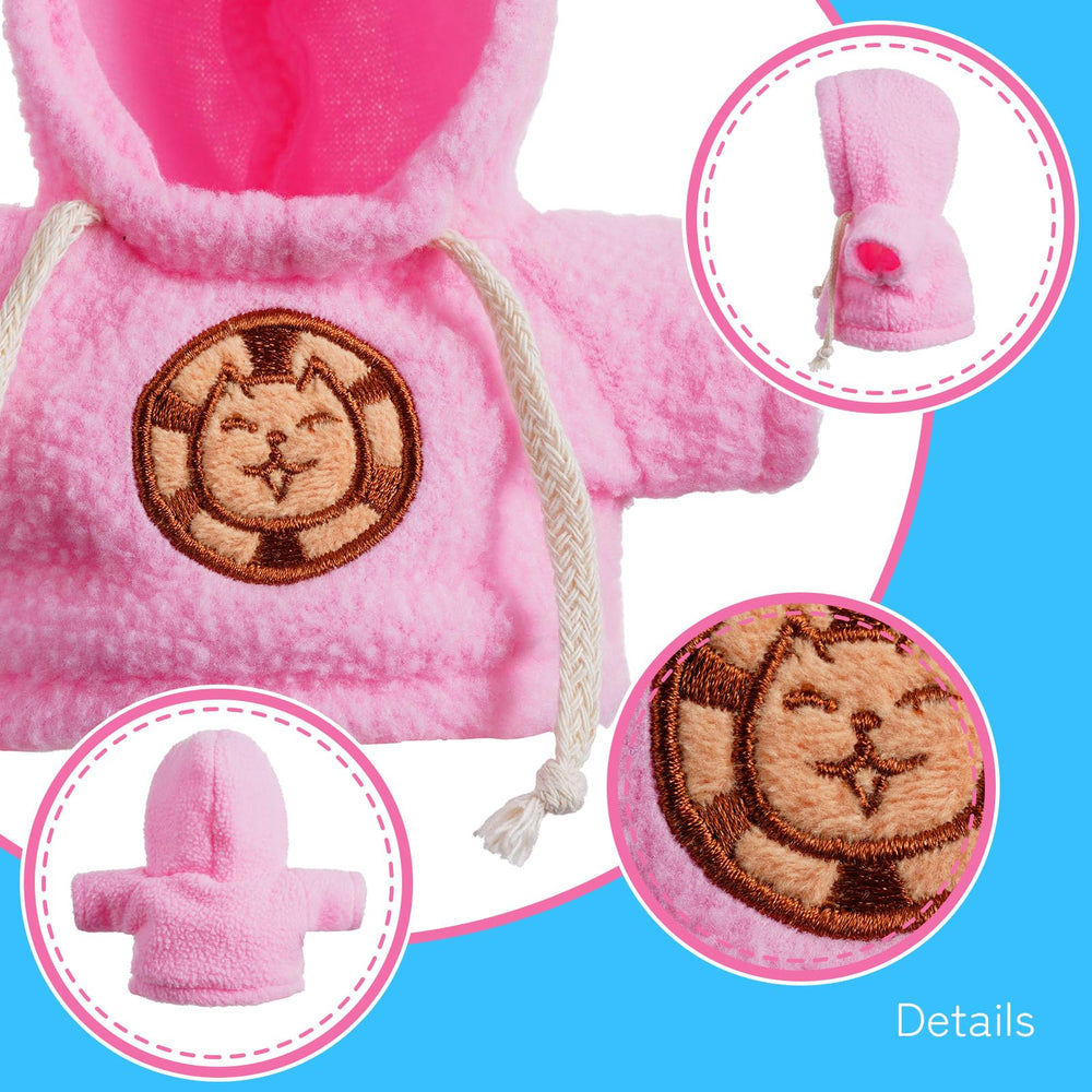 ENERGIZE LAB furry hoodie brown adds warm, tactile detail for varied looks