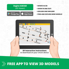 Engino instruction guide pages provide clear steps and theory for self-guided projects.