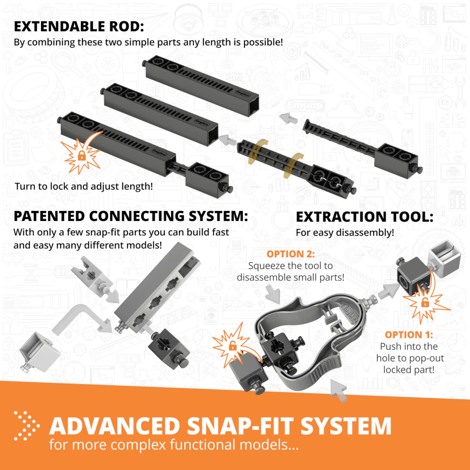 Engino education kit emphasizes STEM building and critical thinking skills.