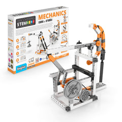 Engino fishing crane model demonstrates motion transfer for hands-on STEM learning.