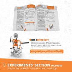 Engino pulley-system model reveals how pulleys ease motion in machines.