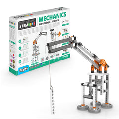 Engino Mechanics lever seesaw model illustrates lever principles for kids.