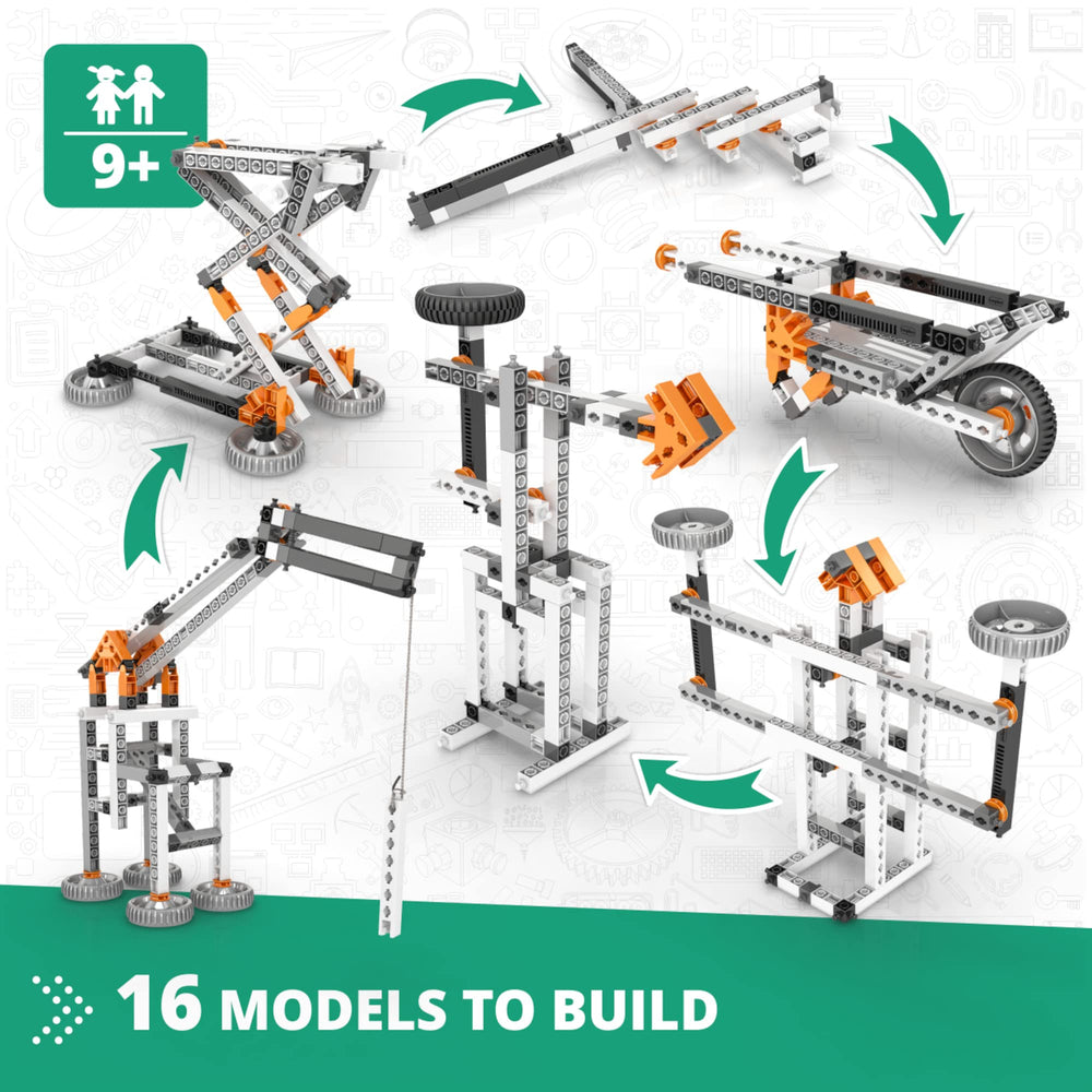 Engino Mechanics bridge structure model shows stable construction and problem solving.