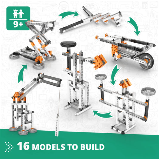 Engino Mechanics bridge structure model shows stable construction and problem solving.