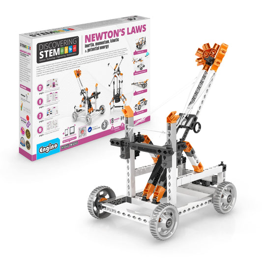 Engino Newton's Laws catapult model illustrating projectile motion for hands-on learning