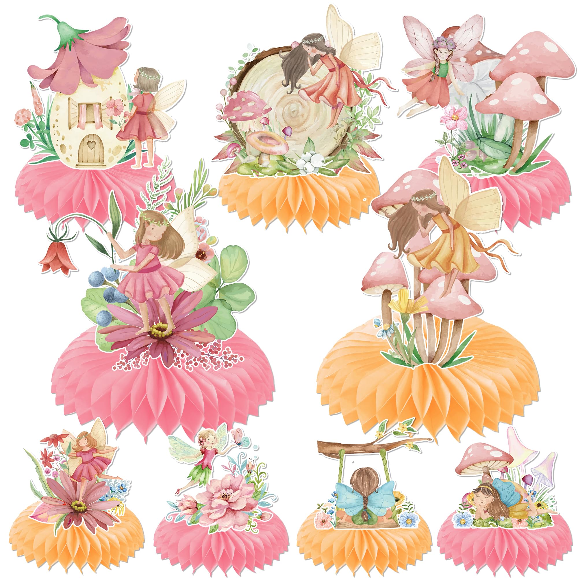 EngoEagle fairy honeycomb centerpiece – pink flowers for charming table decor