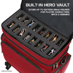 ENHANCE Book compartment accommodates 4-8 RPG books for quick reference.