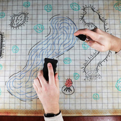 ENHANCE Deluxe RPG Grid Mat erasable parchment surface for reusable maps