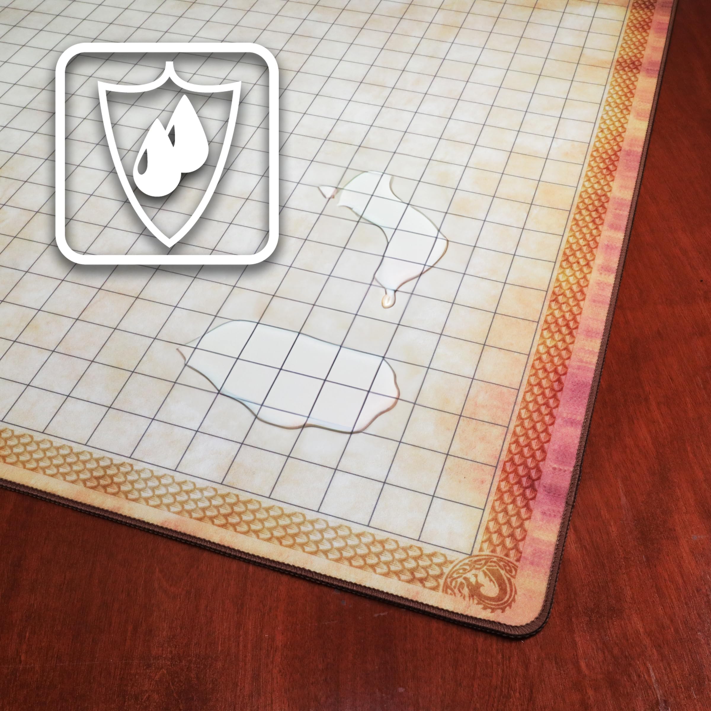 ENHANCE Deluxe RPG Grid Mat in use at a DM table