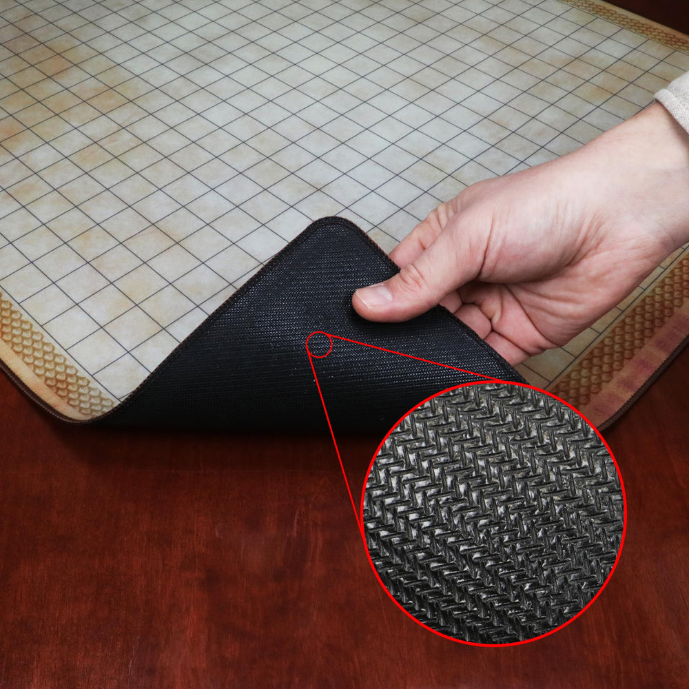 ENHANCE Deluxe RPG Grid Mat non-slip underside preserves stability during sessions