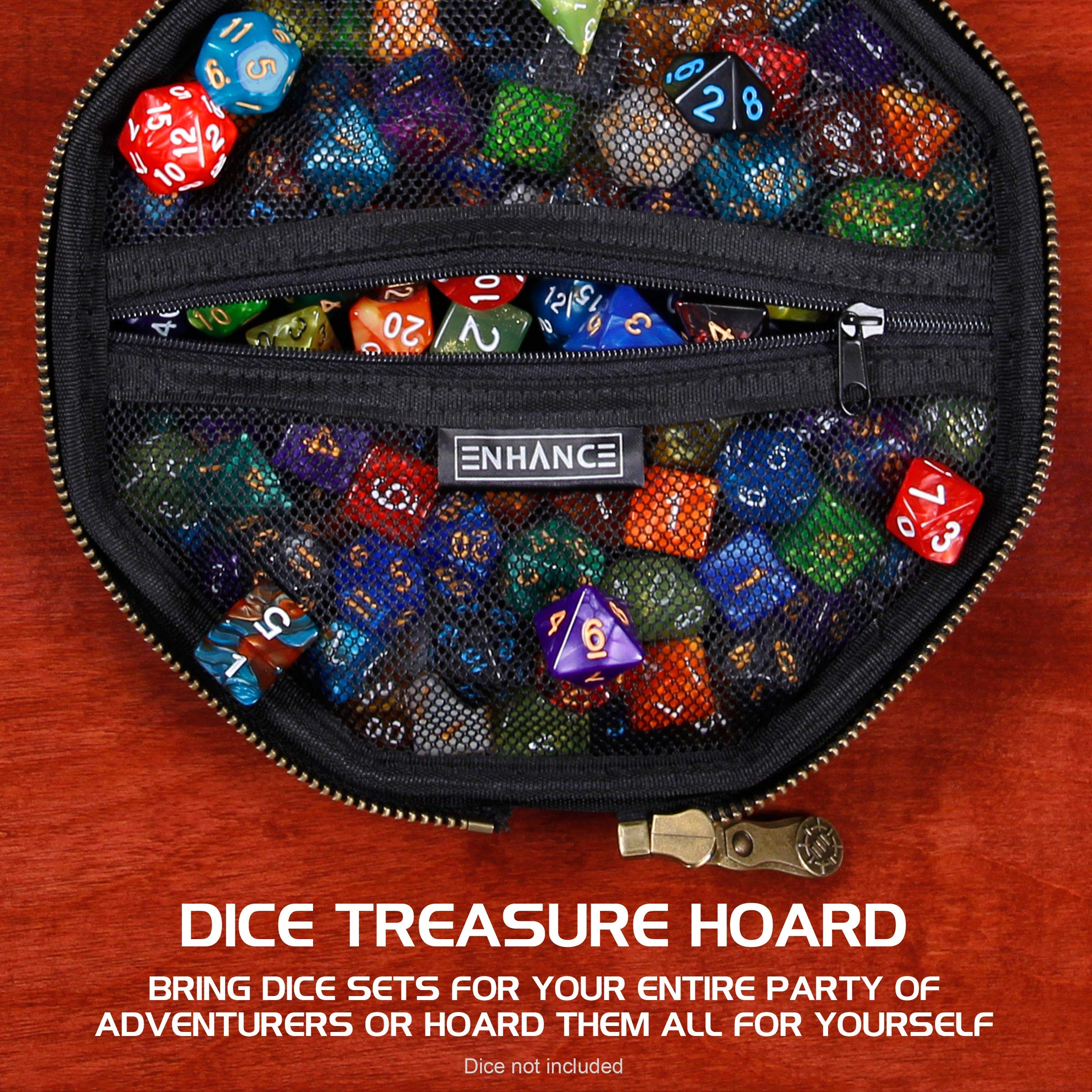 ENHANCE DND Rolling Tray with soft lining and high walls for secure dice rolling