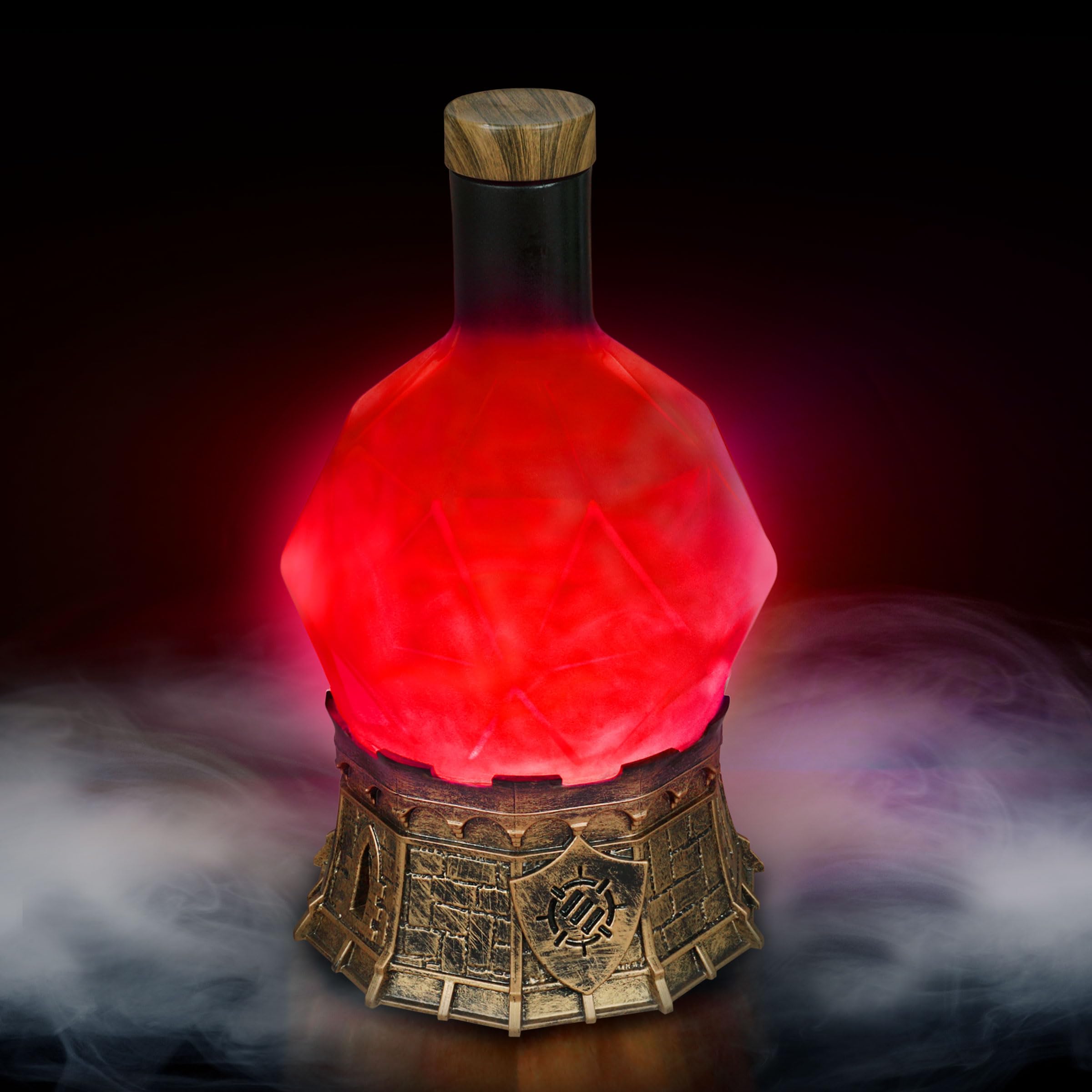 ENHANCE potion bottle showing swirling elixir visuals to enhance RPG ambience.