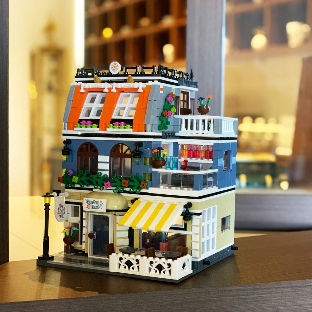 ENJBRICK Garden Hotel assembled model shown as an elegant home decor accent.