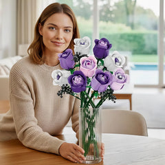 ENJBRICK giftable box with assembled bouquet for anniversary or Valentine’s Day charm.