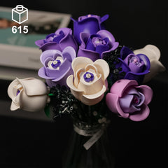 ENJBRICK pink rose bouquet build kit for adults, perfect gift idea and display piece.