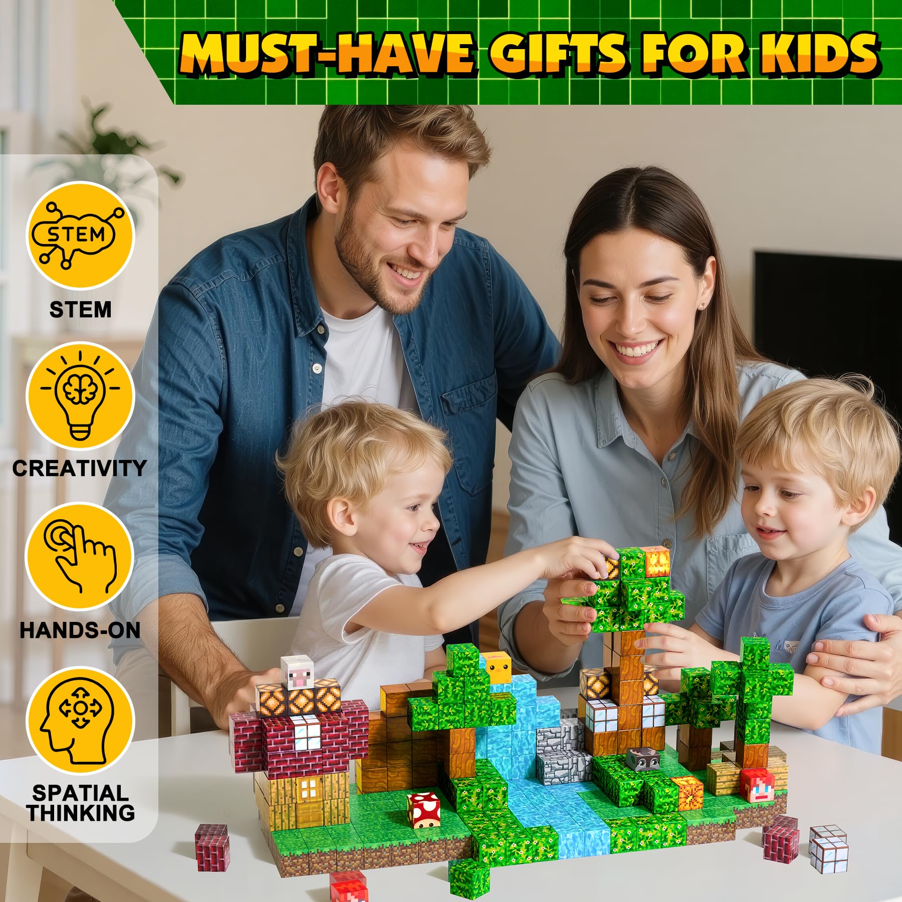 Enjoyjoy magnetic blocks magnetic-connectivity visual highlights effortless connection and focused play.