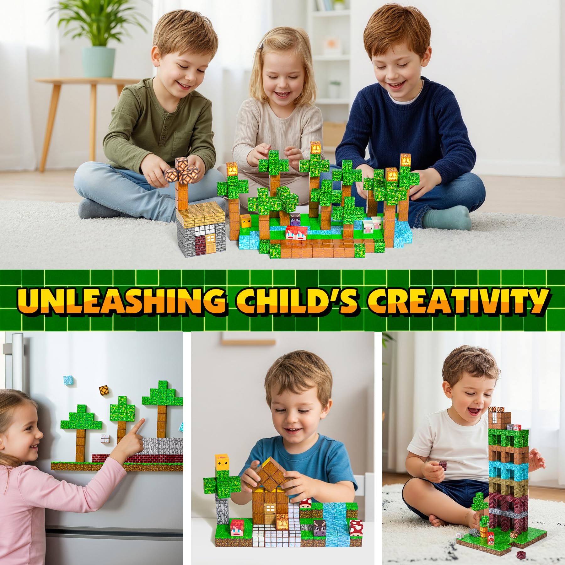 Enjoyjoy magnetic blocks stem-education visual demonstrates learning through building and problem solving.