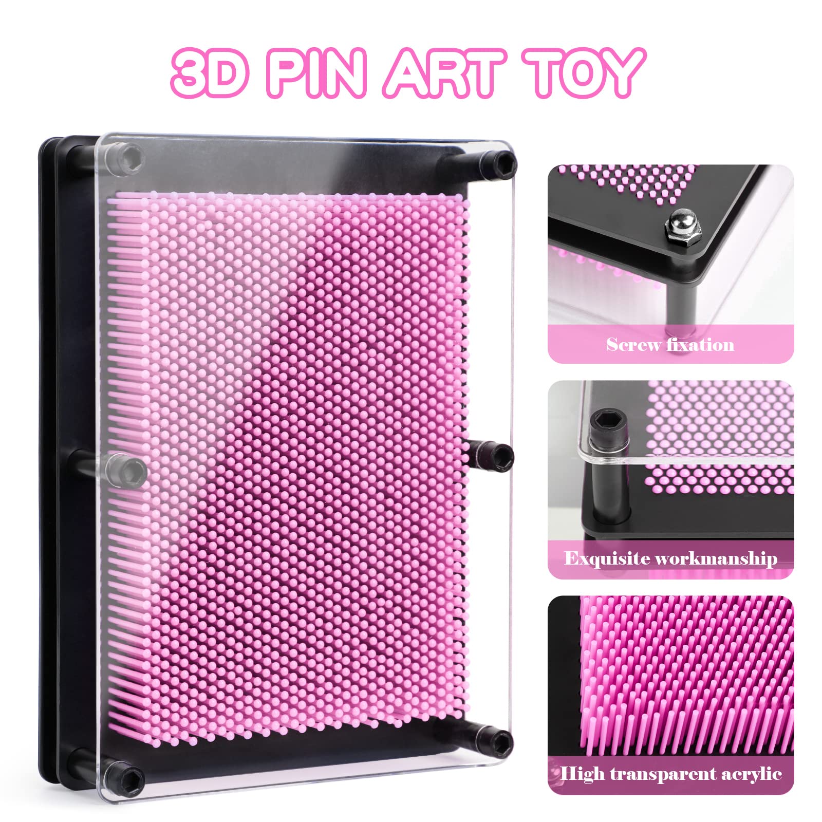 ENJSD Pin Art Toy desk decor adds color and curiosity to any space.