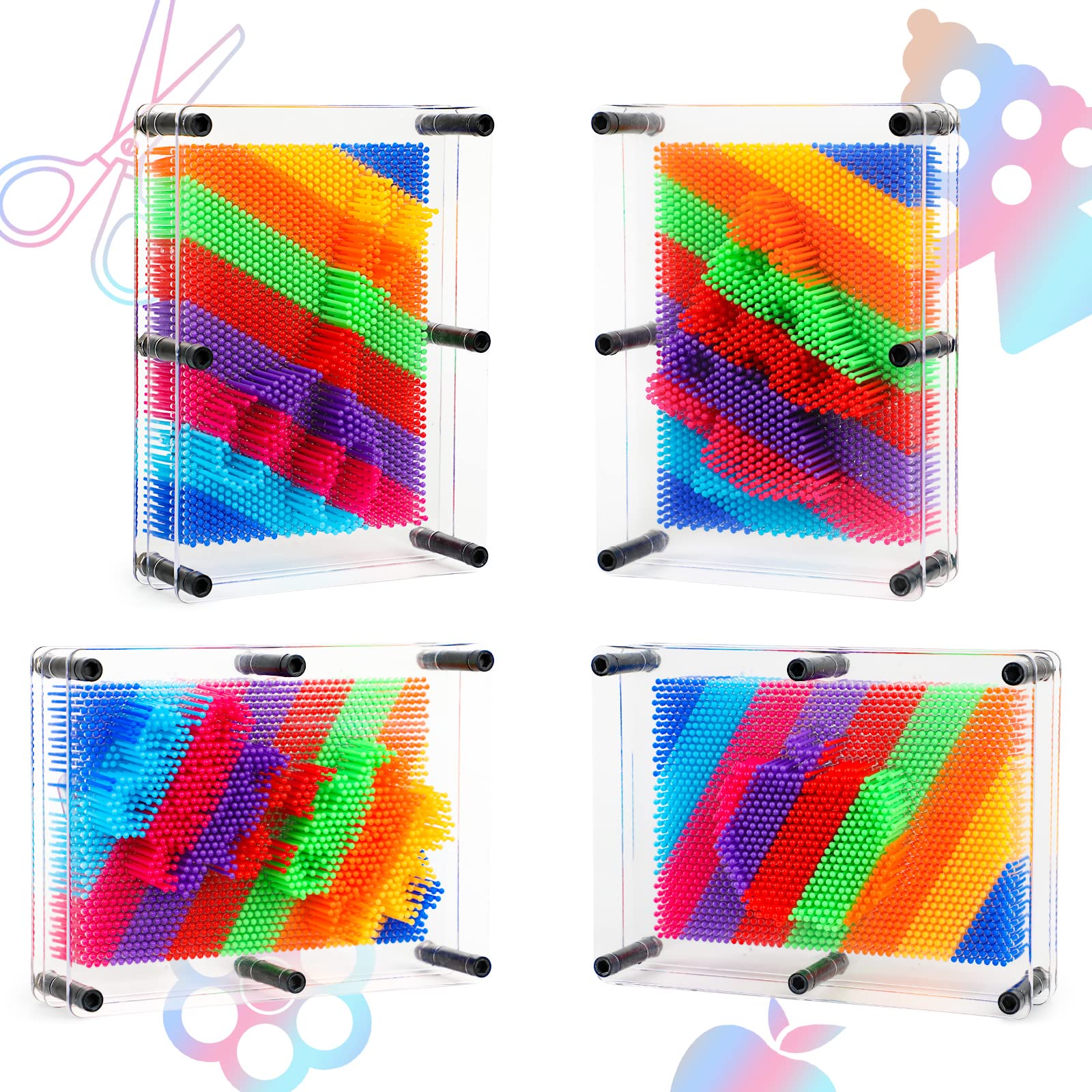 ENJSD Upgraded pin art toy offers vibrant colors for color recognition