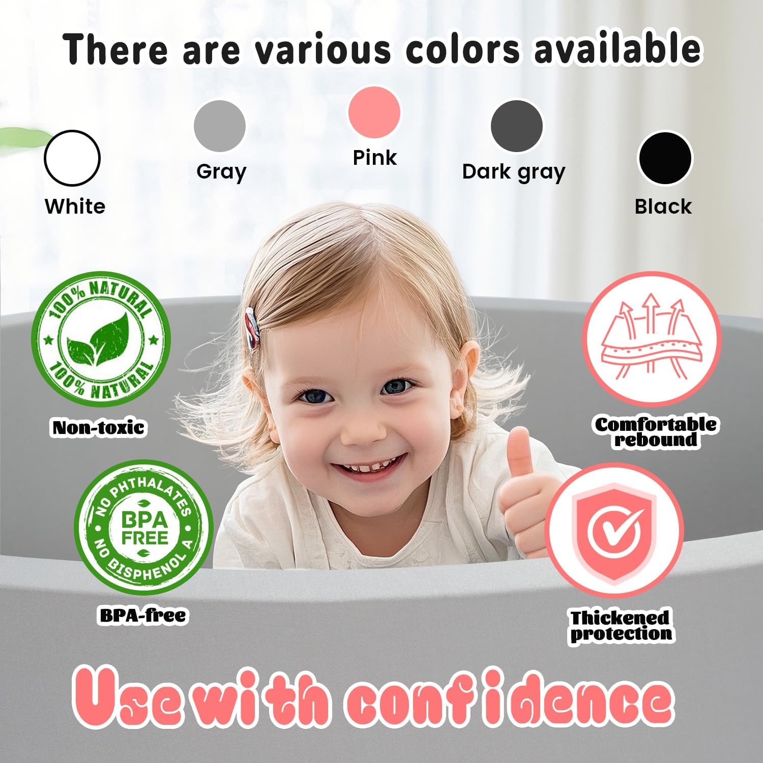 ENMOGO soft cotton cover keeps baby skin comfortable during play.
