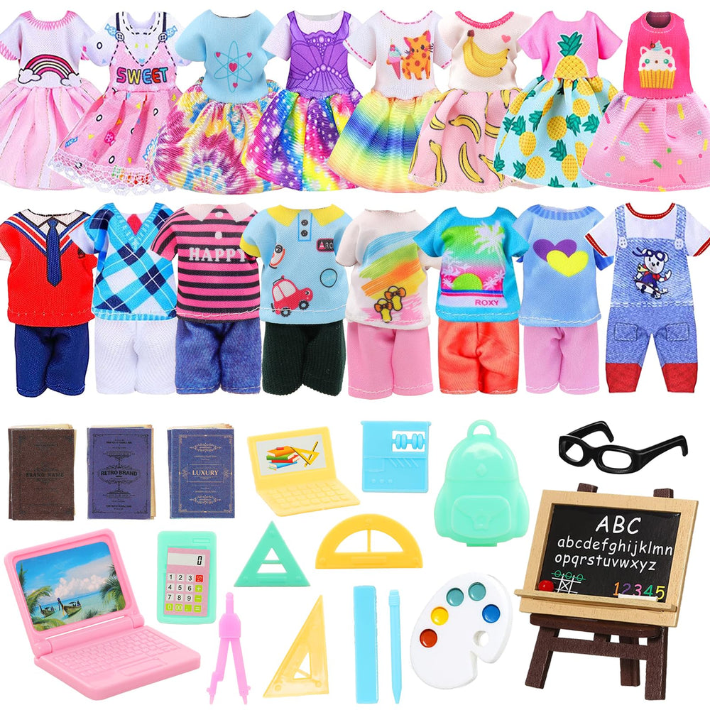 ENOCHT 6-inch dolls school set outfits for imaginative play