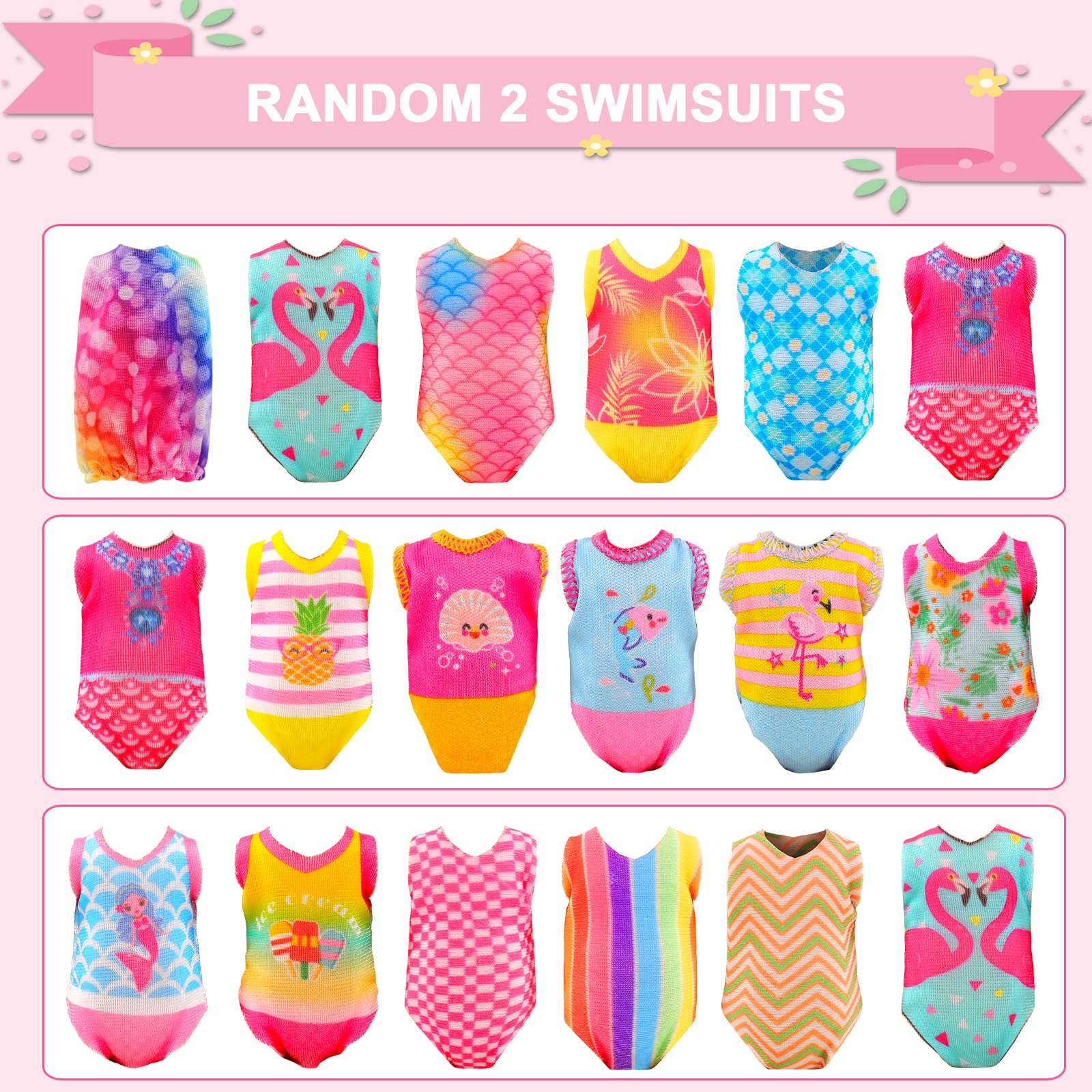 ENOCHT doll swimsuits pack ideal for bath play and storytime adventures