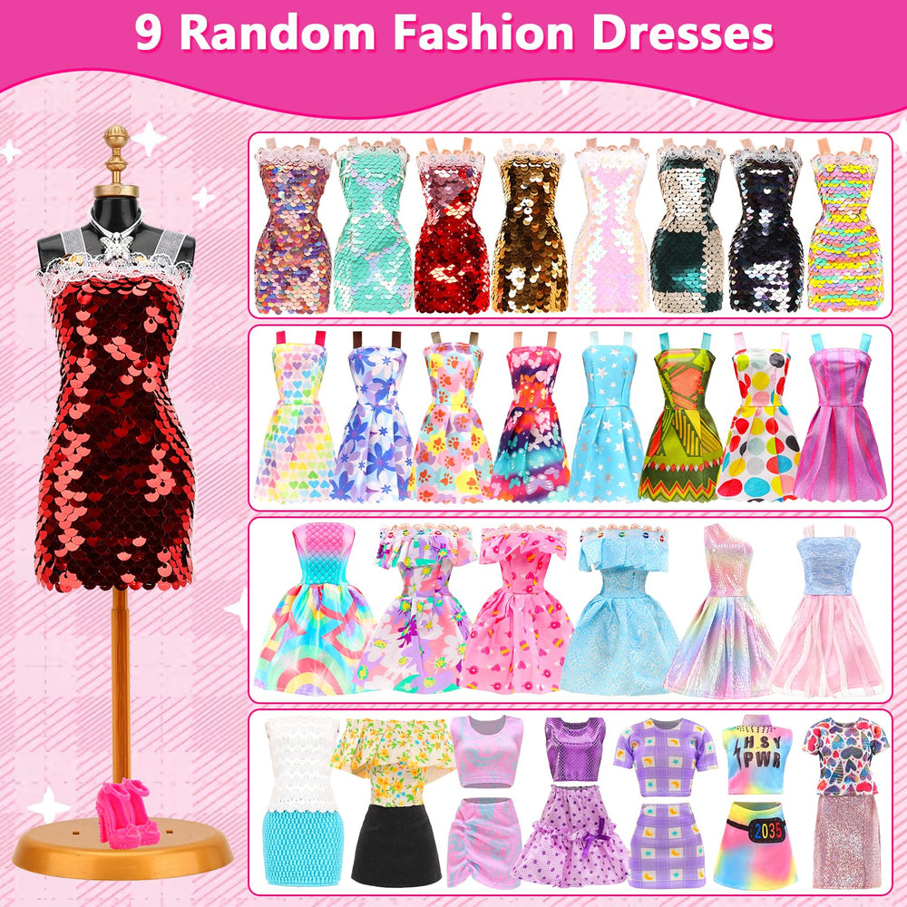 ENOCHT fashion dresses set enables stylish mix-and-match play for 11.5-inch dolls.