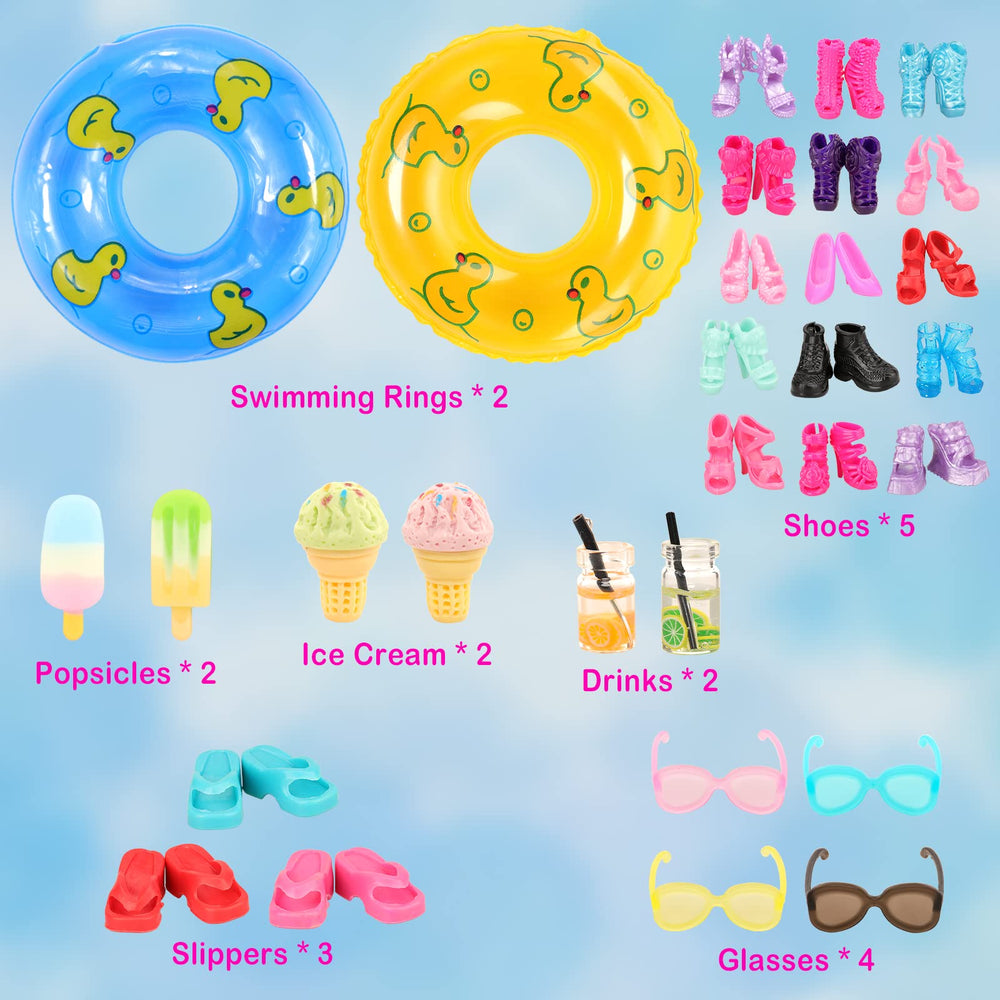 ENOCHT Lot 26 doll shoes enhance outfit variety and dress-up play.