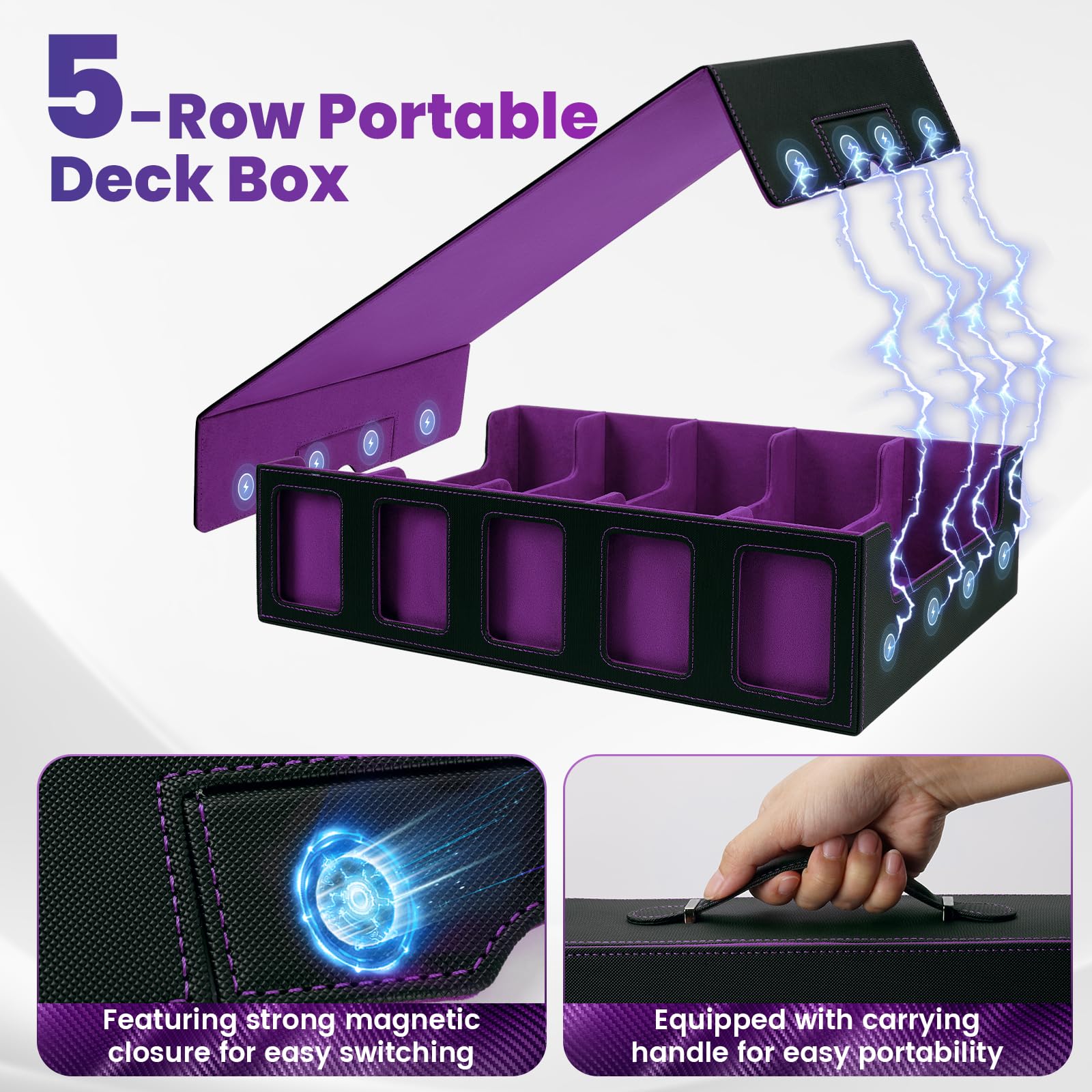 Enrichovo detachable magnetic lid secures content and serves as sorting surface.