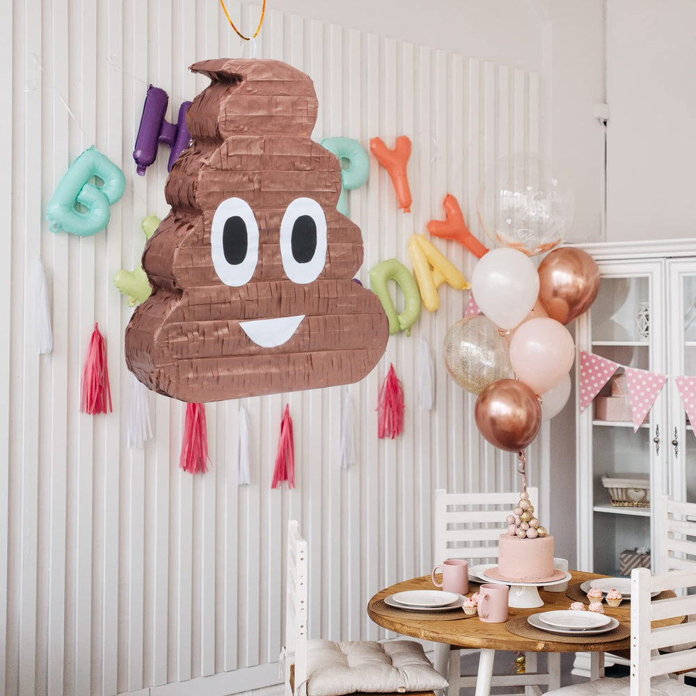 Bright tissue paper details add playful texture to pinata.