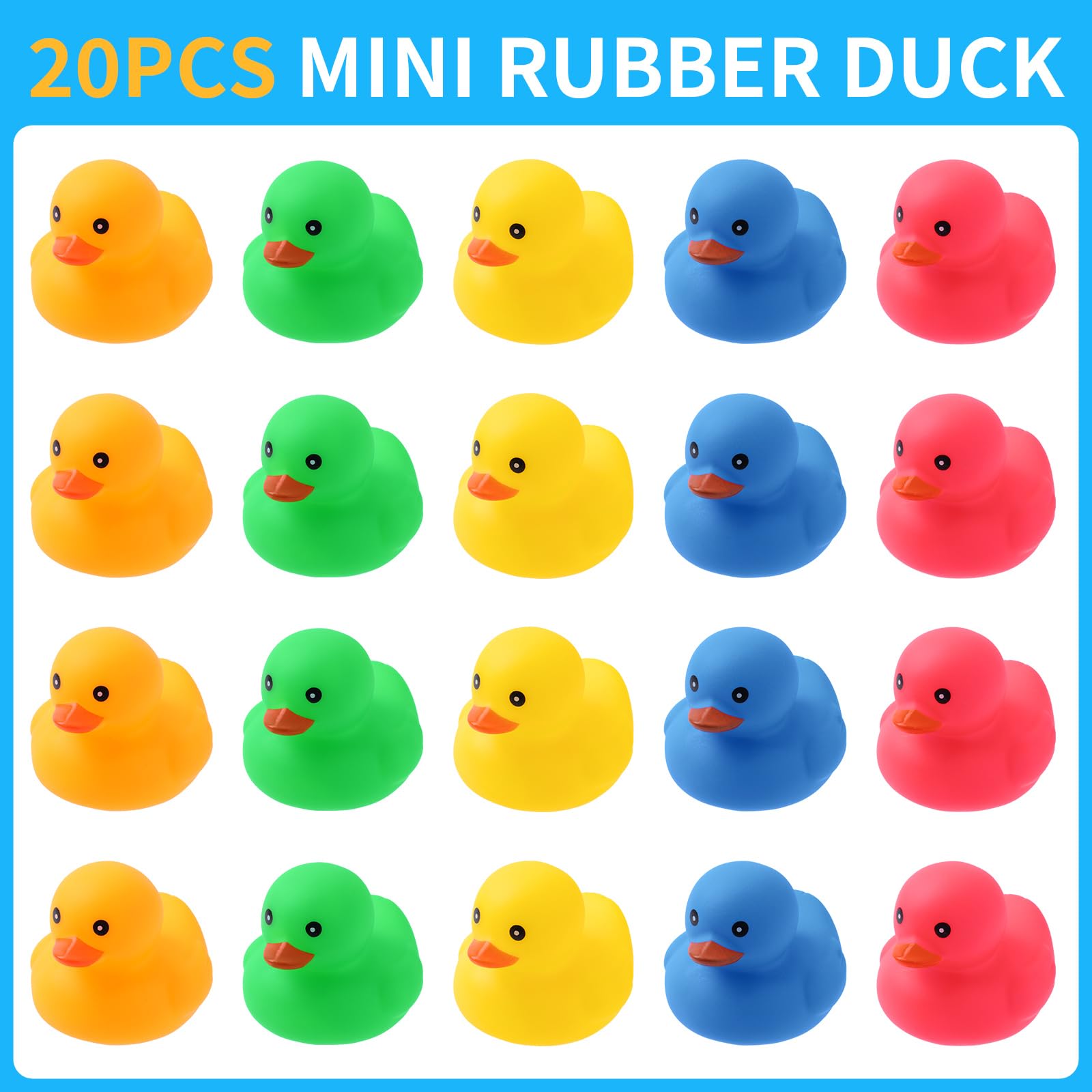 Ensbelei squeaky rubber ducks with red mouths for bath playtime.
