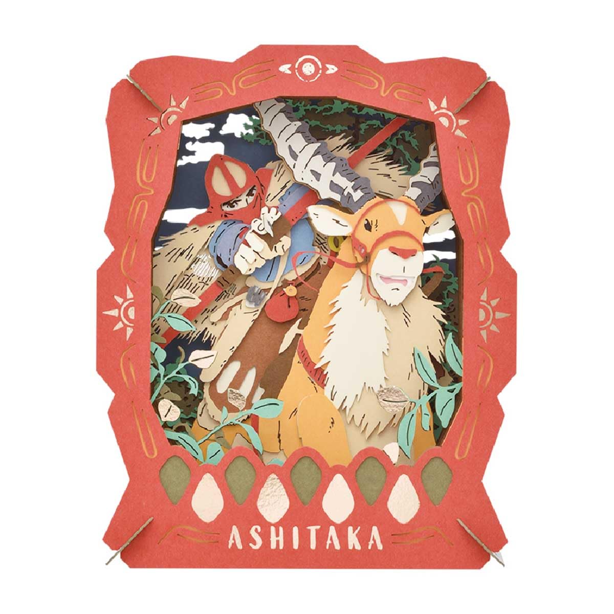 Ensky Ashitaka paper theater kit for Princess Mononoke, ready for assembly and display.