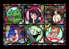 ensky Kiki's Delivery Service Jiji crystal puzzle stained-glass look enhances window display.