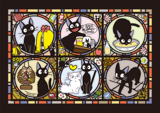 Ensky Kiki's Delivery Service Jiji Art Crystal Puzzle with crystal transparency for a shimmering window display.